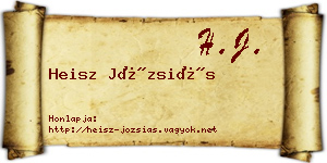 Heisz Józsiás névjegykártya